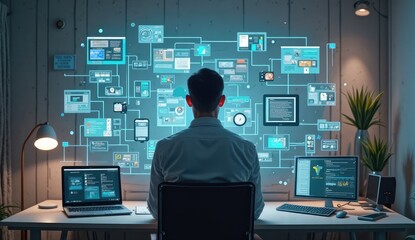 woman working on laptop