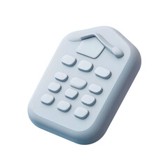 Light gray, modern keypad device with a house icon, designed for digital home control.