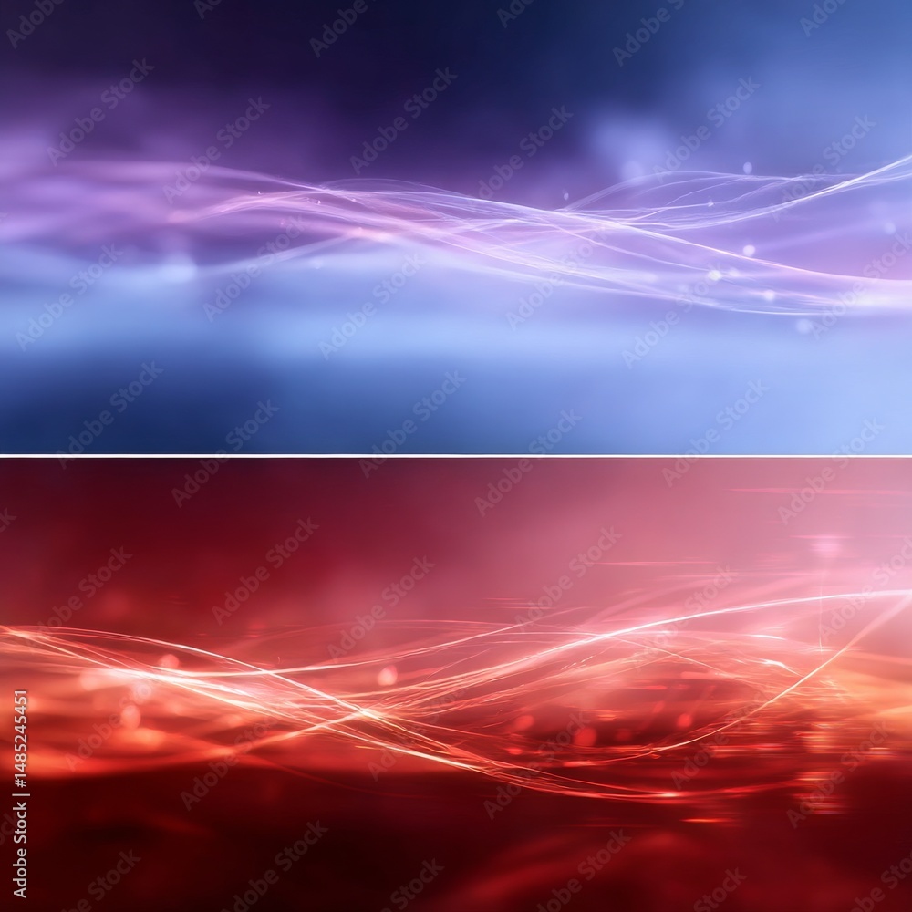 Poster abstract light streams in dual tones: a visual harmony of color, energy, and modern design for backg