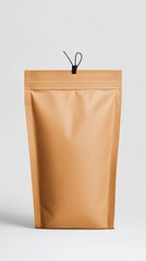 Kraft Paper Stand-Up Pouch with Zip-Top Closure Mockup
