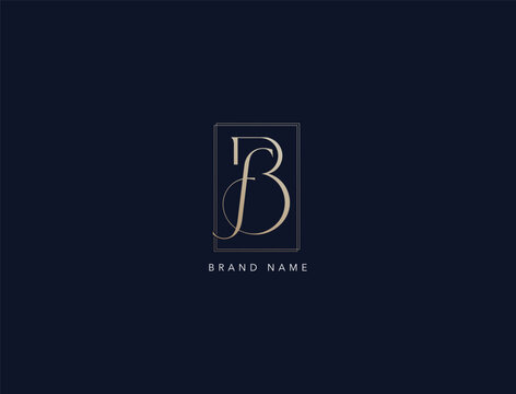 letter fb minimalist initials, BF fashion logo design, fb simple luxury style logo
