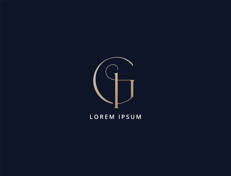  letter gi luxury brand logo design, ig lettering, gi logo design