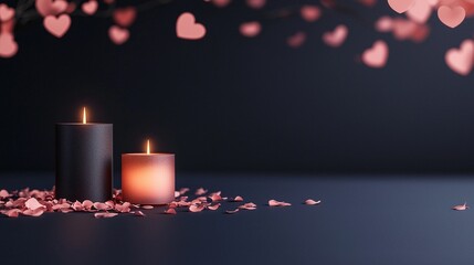 Romantic Candlelit Valentine's Day Table Setting for Two