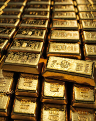 Golden bullion bars reflect prosperity and enduring monetary value.