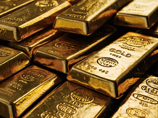 Golden bullion bars reflect prosperity and enduring monetary value.