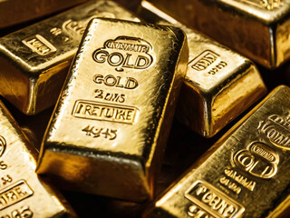 Golden bullion bars reflect prosperity and enduring monetary value.