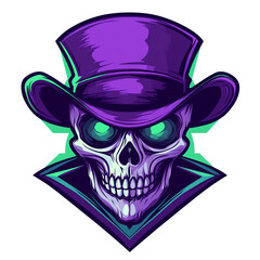 Glowing Skull in Top Hat