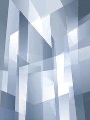 Fototapeta premium Abstract geometric shapes in cool blues and whites creating a modern and minimalist design with a sense of depth and transparency