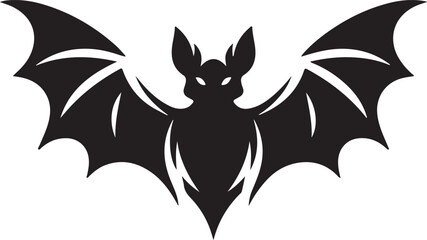 Bat Black Silhouette Vector, Flying Animal Clipart & Spooky Halloween Design