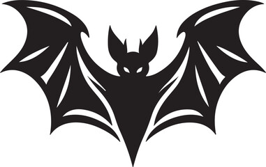 Bat Black Silhouette Vector, Flying Animal Clipart & Spooky Halloween Design