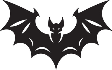 Bat Black Silhouette Vector, Flying Animal Clipart & Spooky Halloween Design