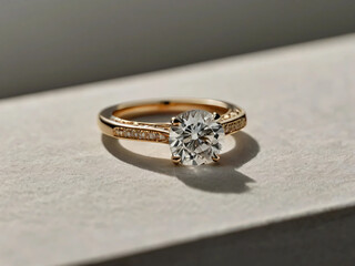 Wedding ring with a diamond that catches the light