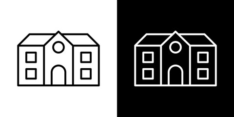 school icon line art, vector set