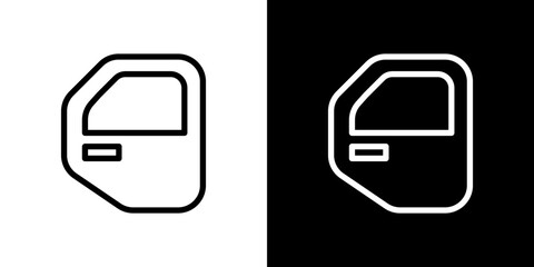 Obraz premium car door icon line art, vector set