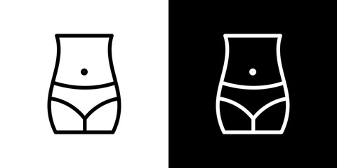 Weight loss icon line art, vector set