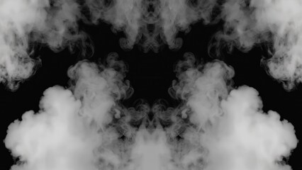 Naklejka premium Abstract mirror smoke pattern on black background