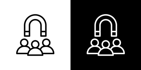 User engagement icon line art, vector set