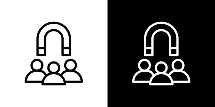 User engagement icon line art, vector set