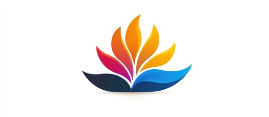 Obraz premium Vibrant Lotus Flower Logo Design: A Symbol of Serenity and Growth