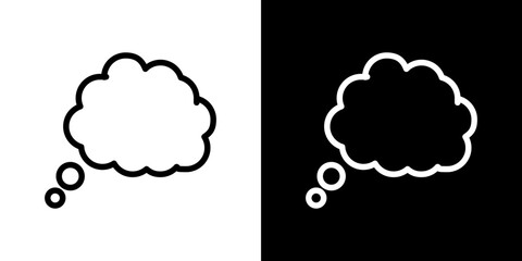 Think bubble icon line art, vector set