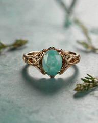 A timeless piece of jewelry with a central amazonite