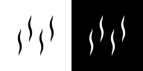 Smoke steam silhouette icon line art, vector set