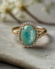 A timeless piece of jewelry with a central amazonite