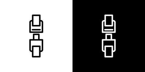 Obraz premium Seatbelt icon line art, vector set
