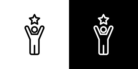 Self confidence icon line art, vector set