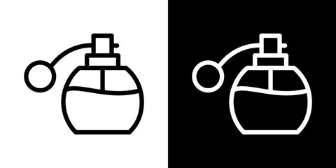 Parfum icon line art, vector set