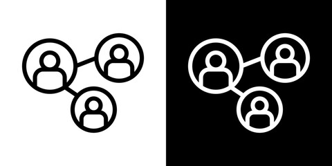 Network icon line art, vector set