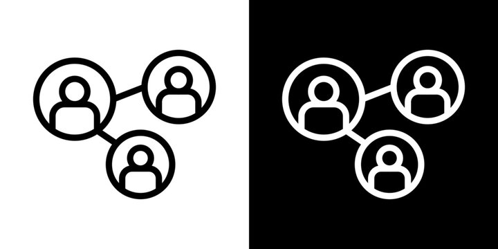 Network icon line art, vector set