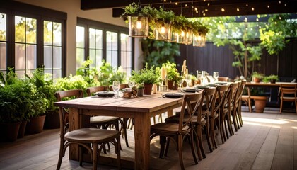 Obraz premium Rustic Wooden Dining Tables That Add Charm