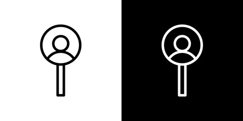 Hiring icon line art, vector set