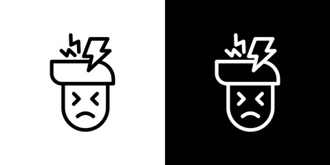 Headache icon icon line art, vector set
