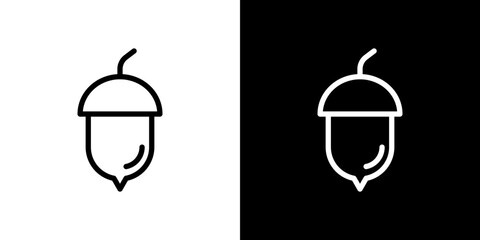 Hazelnut icon line art, vector set