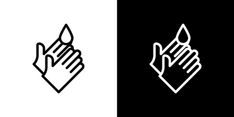 Handwashing icon line art, vector set