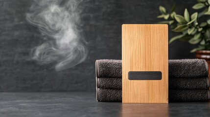 Sheet Mask Packet Beside Spa Towel and Steam
