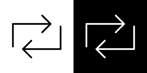 Exchange icon line art, vector set