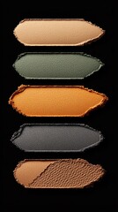 Shimmering Eyeshadow Palette Swatches on Black Background