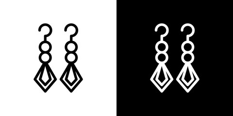 Earrings icon line art, vector set