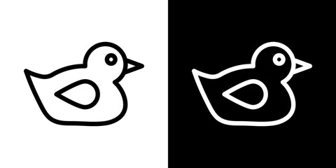 Duck icon line art, vector set