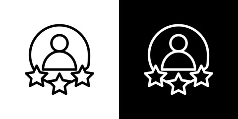 Customer loyalty icon line art, vector set
