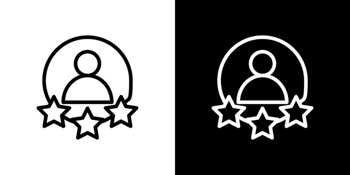 Customer loyalty icon line art, vector set