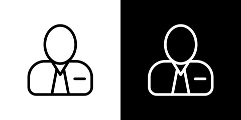 Businessman icon line art, vector set