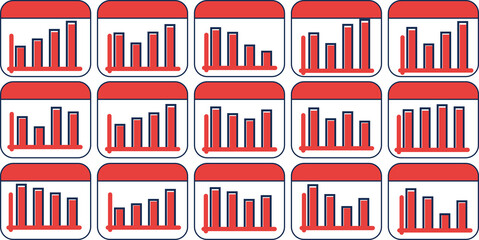 棒グラフのグラフィック素材イラスト