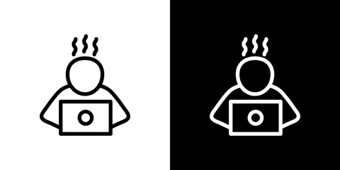 Burnout icon line art, vector set