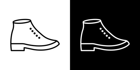 brisk boots icon line art, vector set