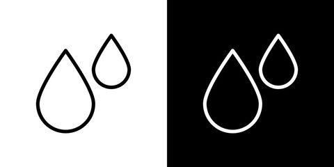 Blood drops icon line art, vector set