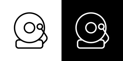 Bell school icon line art, vector set